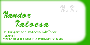 nandor kalocsa business card